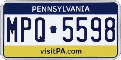PA license plate MPQ5598