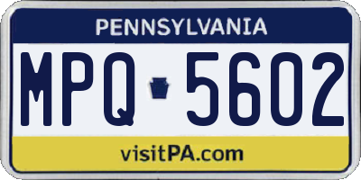 PA license plate MPQ5602