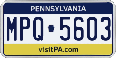 PA license plate MPQ5603