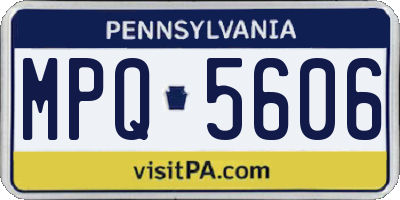 PA license plate MPQ5606