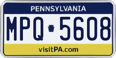 PA license plate MPQ5608