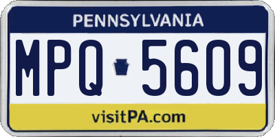 PA license plate MPQ5609