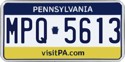 PA license plate MPQ5613