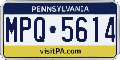 PA license plate MPQ5614
