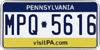PA license plate MPQ5616
