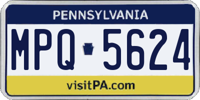 PA license plate MPQ5624