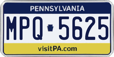 PA license plate MPQ5625