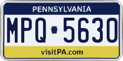 PA license plate MPQ5630