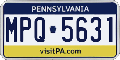PA license plate MPQ5631