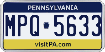PA license plate MPQ5633