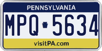 PA license plate MPQ5634