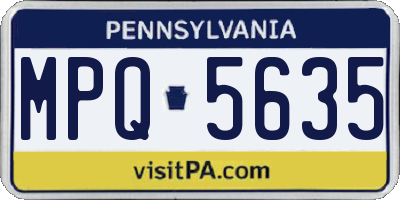 PA license plate MPQ5635