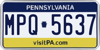 PA license plate MPQ5637