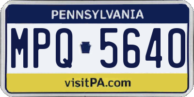 PA license plate MPQ5640