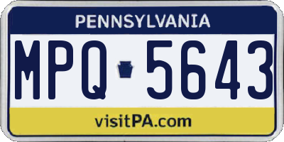 PA license plate MPQ5643
