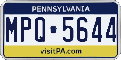 PA license plate MPQ5644