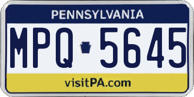 PA license plate MPQ5645