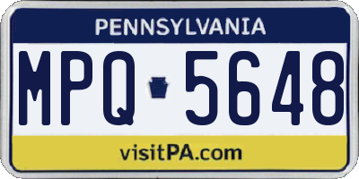 PA license plate MPQ5648