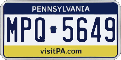 PA license plate MPQ5649