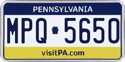 PA license plate MPQ5650