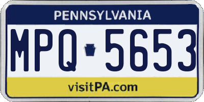 PA license plate MPQ5653