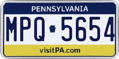PA license plate MPQ5654