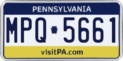 PA license plate MPQ5661