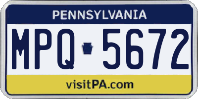 PA license plate MPQ5672