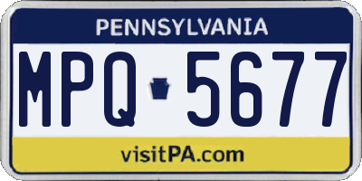 PA license plate MPQ5677