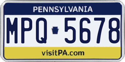 PA license plate MPQ5678