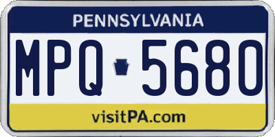 PA license plate MPQ5680