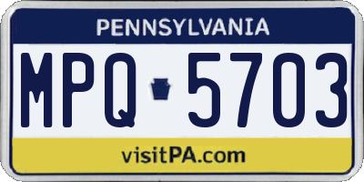 PA license plate MPQ5703