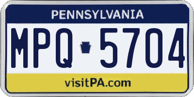 PA license plate MPQ5704