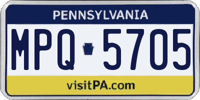 PA license plate MPQ5705