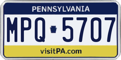 PA license plate MPQ5707