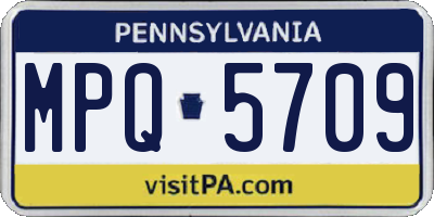 PA license plate MPQ5709