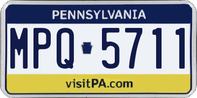 PA license plate MPQ5711
