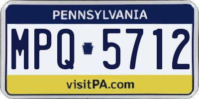 PA license plate MPQ5712