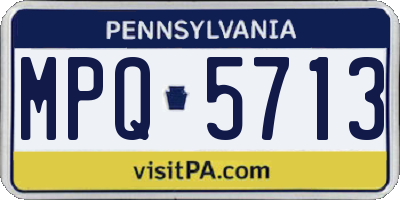 PA license plate MPQ5713