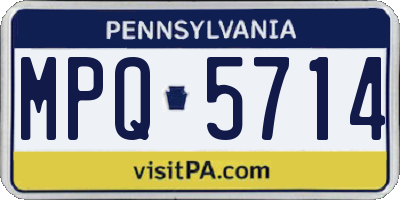 PA license plate MPQ5714