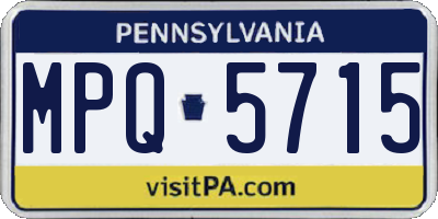 PA license plate MPQ5715