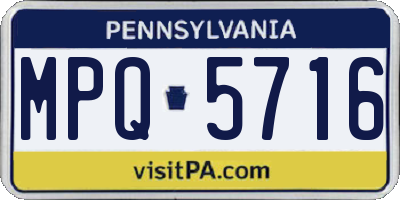 PA license plate MPQ5716