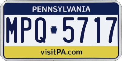 PA license plate MPQ5717