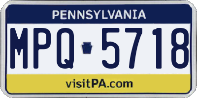 PA license plate MPQ5718