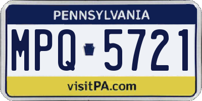 PA license plate MPQ5721