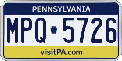 PA license plate MPQ5726