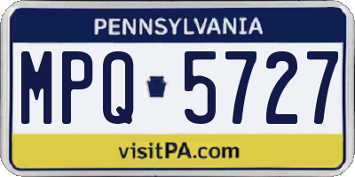PA license plate MPQ5727