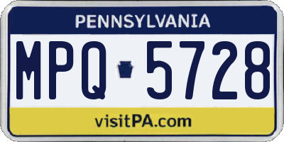 PA license plate MPQ5728