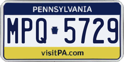 PA license plate MPQ5729