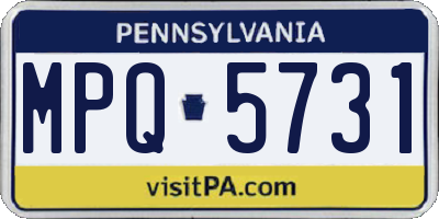 PA license plate MPQ5731